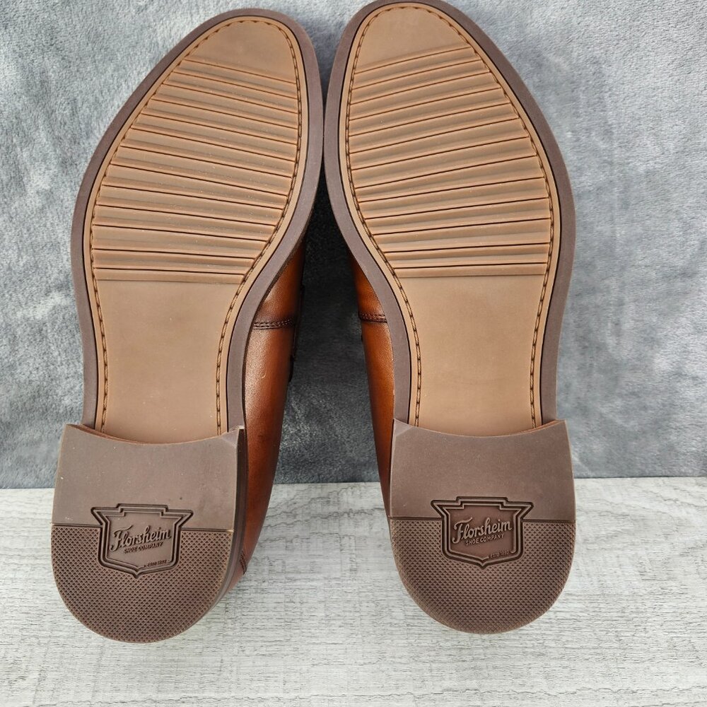 Florsheim Rucci Moc Toe Penny Loafer Men Size 7.5M Cognac - Picture 13 of 16
